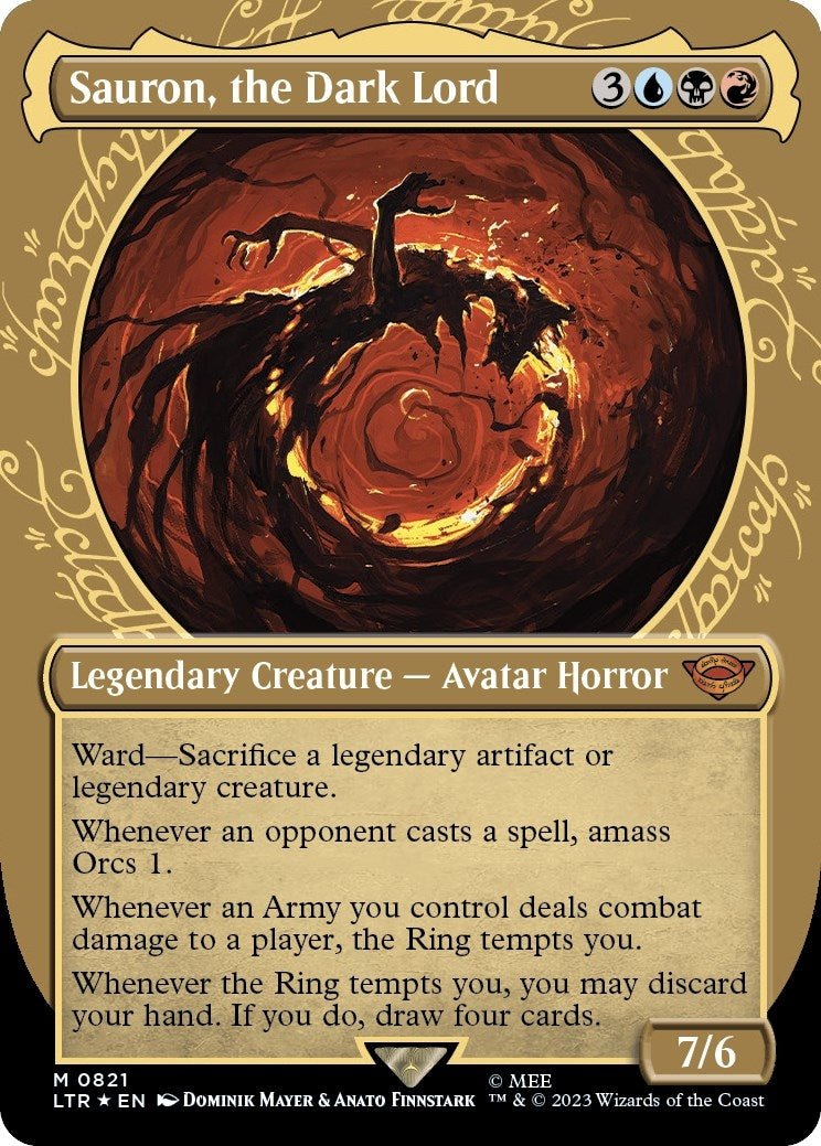Sauron, the Dark Lord (Showcase) (Surge Foil) (821) (LTR)