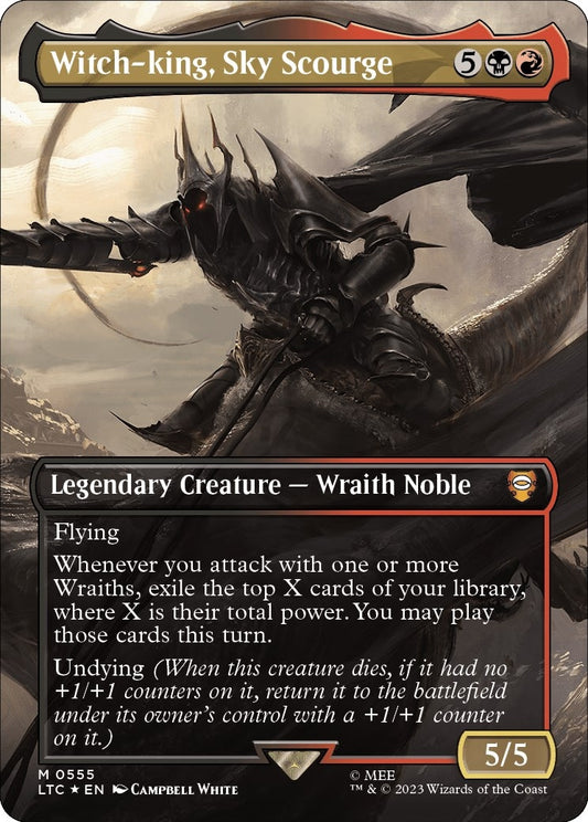 Witch-king, Sky Scourge (Borderless) (Surge Foil) (555) (LTC)