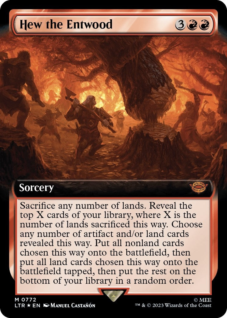 Hew the Entwood (Extended Art) (Surge Foil) (772) (LTR)