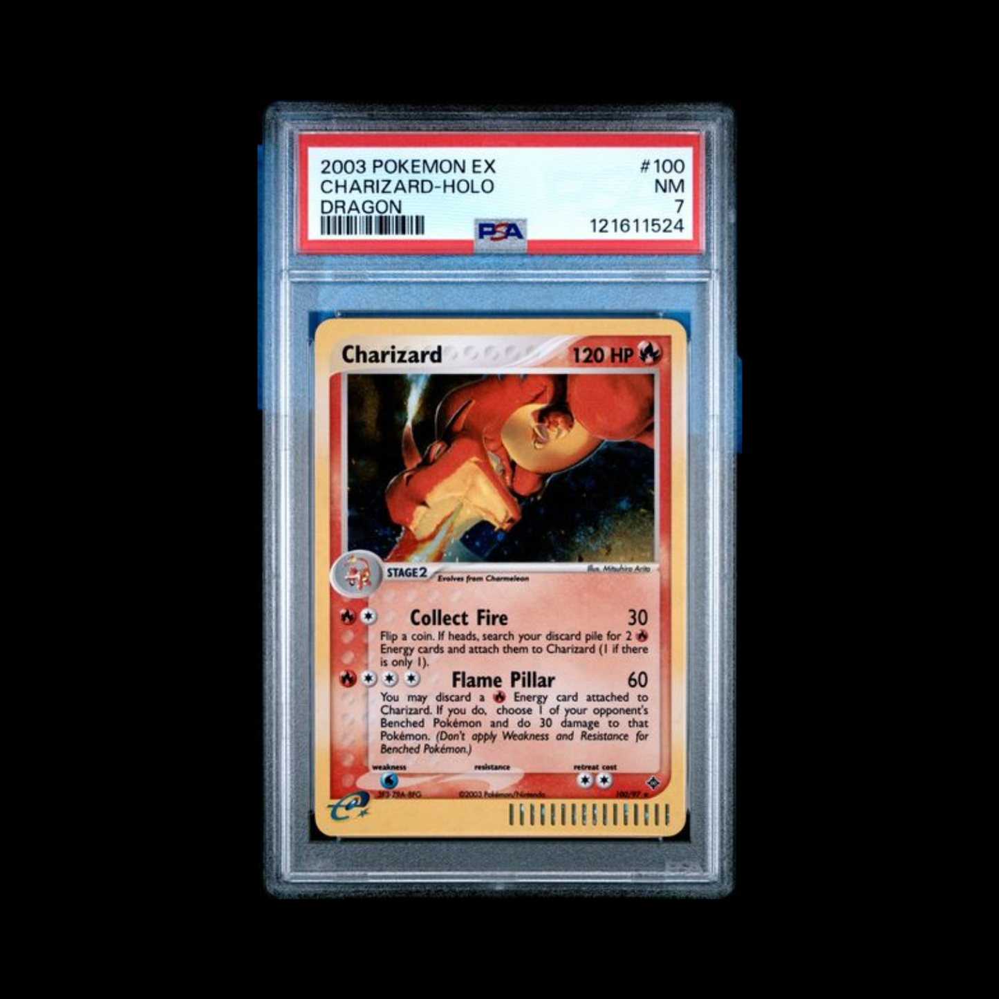 Pokemon Slab Charizard Holo 100 PSA 7 NM 2003