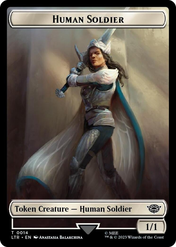 Human Soldier (0014) // Food (0022) Double-Sided Token (Surge Foil) (14 // 22) (LTR)