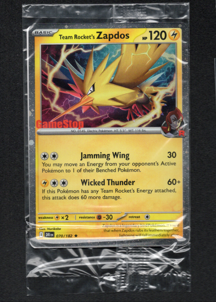 Team Rocket's Zapdos (Gamestop Exclusive) (070/182) (MCAP)
