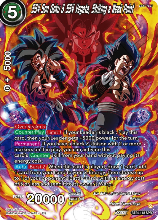 SS4 Son Goku & SS4 Vegeta, Striking a Weak Point (SPR) (BT24-118) (BT24)