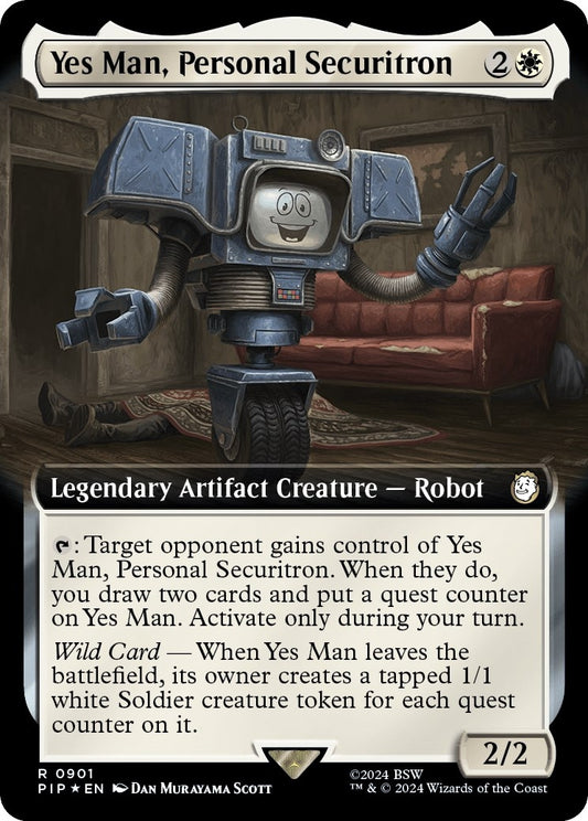 Yes Man, Personal Securitron (Extended Art) (Surge Foil) (901) (PIP)