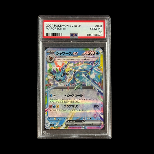 Pokemon JP Slab Vaporeon EX SV8A Holo 031/187 PSA 10 Gem 2024