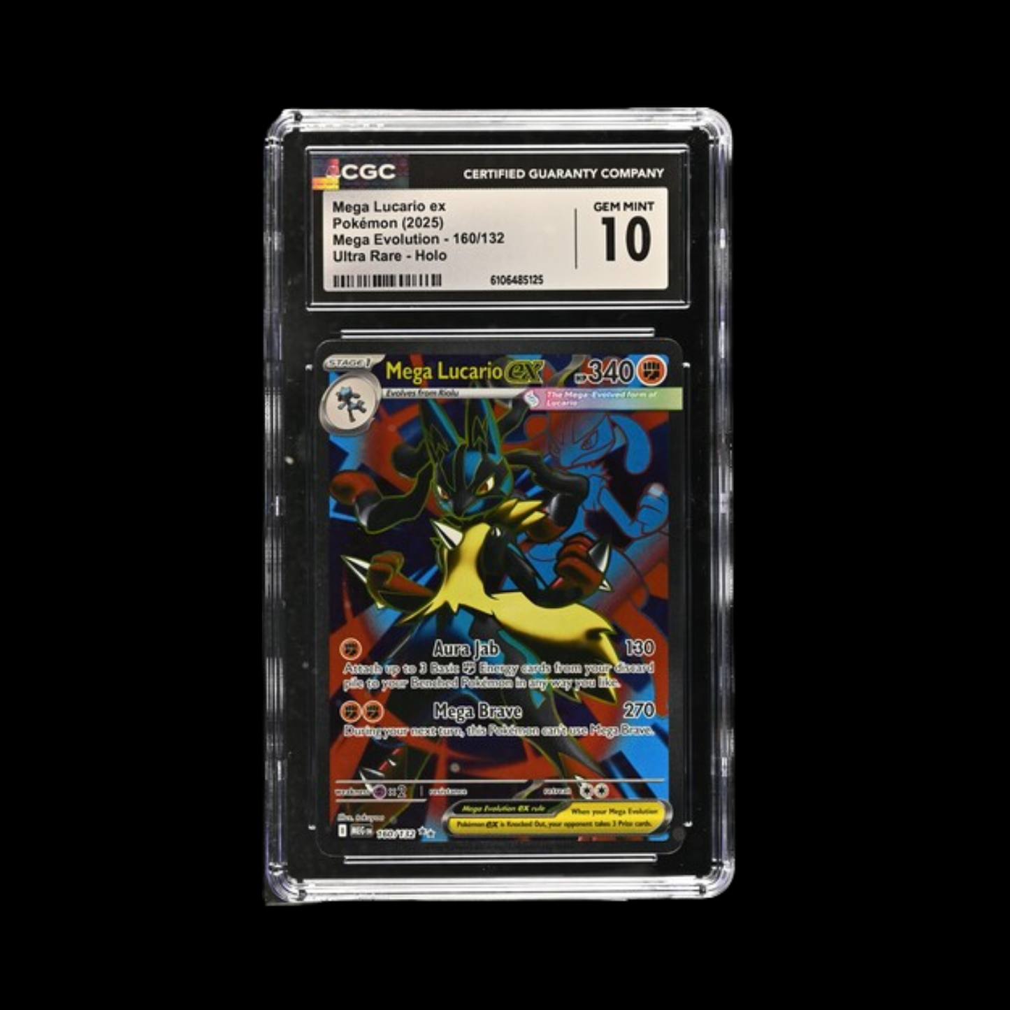 Pokemon Slab Mega Lucario 160 2025 CGC 10 Gem Mint
