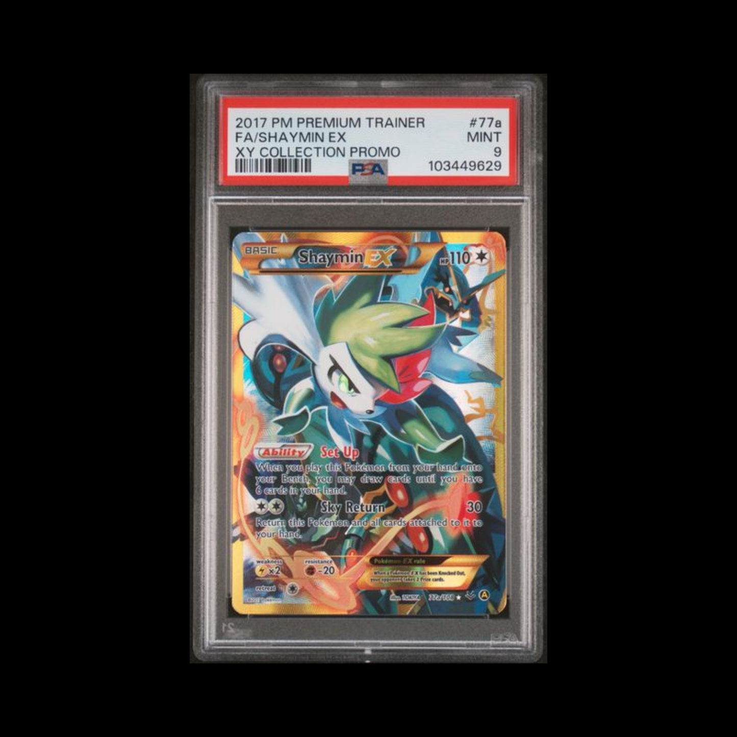 Pokemon Slab Shaymin EX 77a PSA 9 Mint 2017