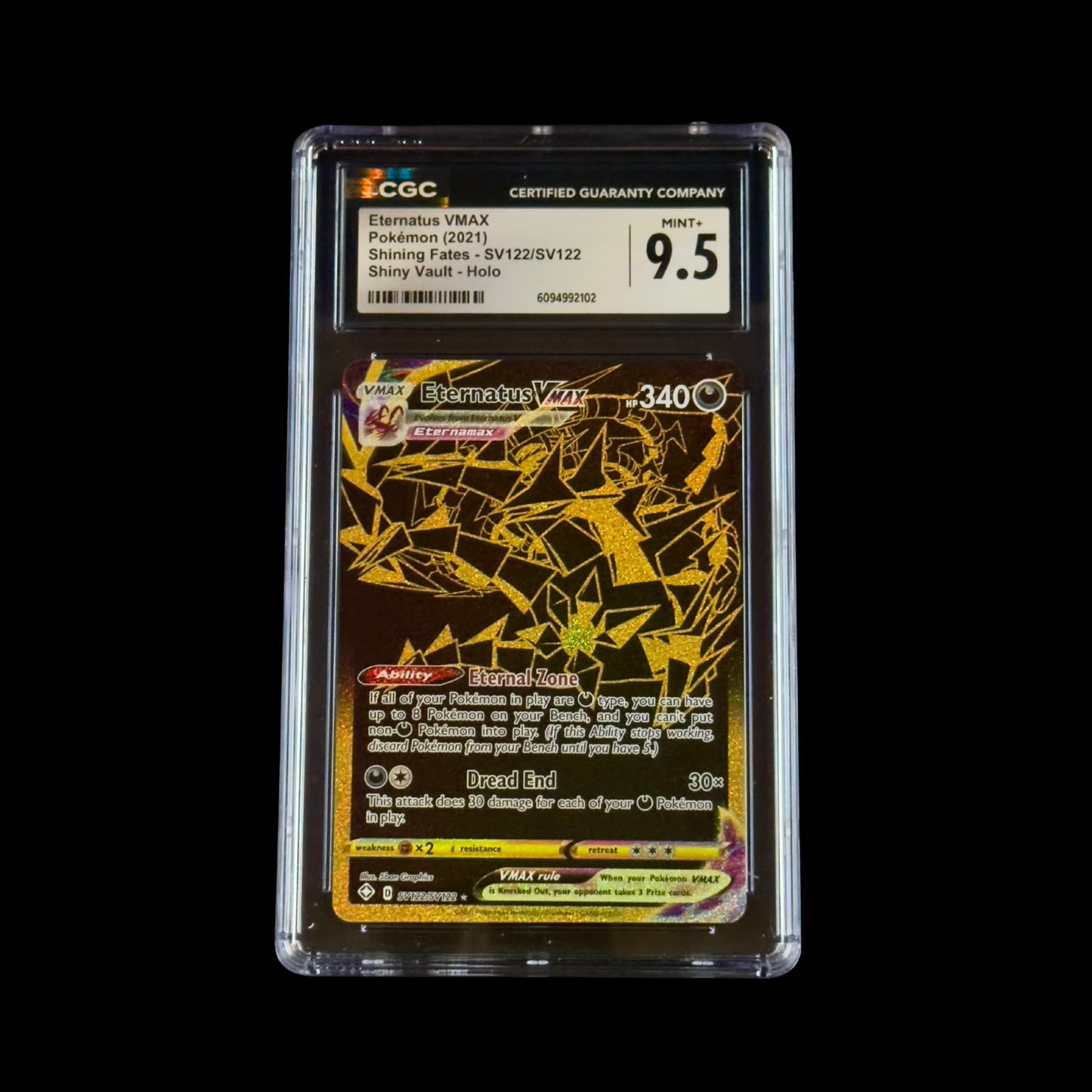 Pokemon Slab Eternatus VMAX SV122 CGC 9.5 Mint+ 2021