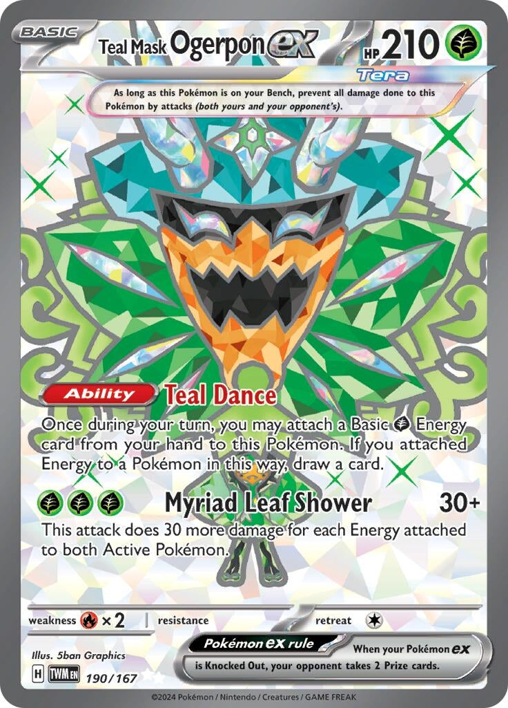 Teal Mask Ogerpon ex (190/167) (TWM)