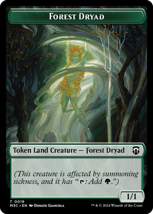 Forest Dryad (Ripple Foil) // Emblem - Vivien Reid Double-Sided Token (19 // 28) (M3C)