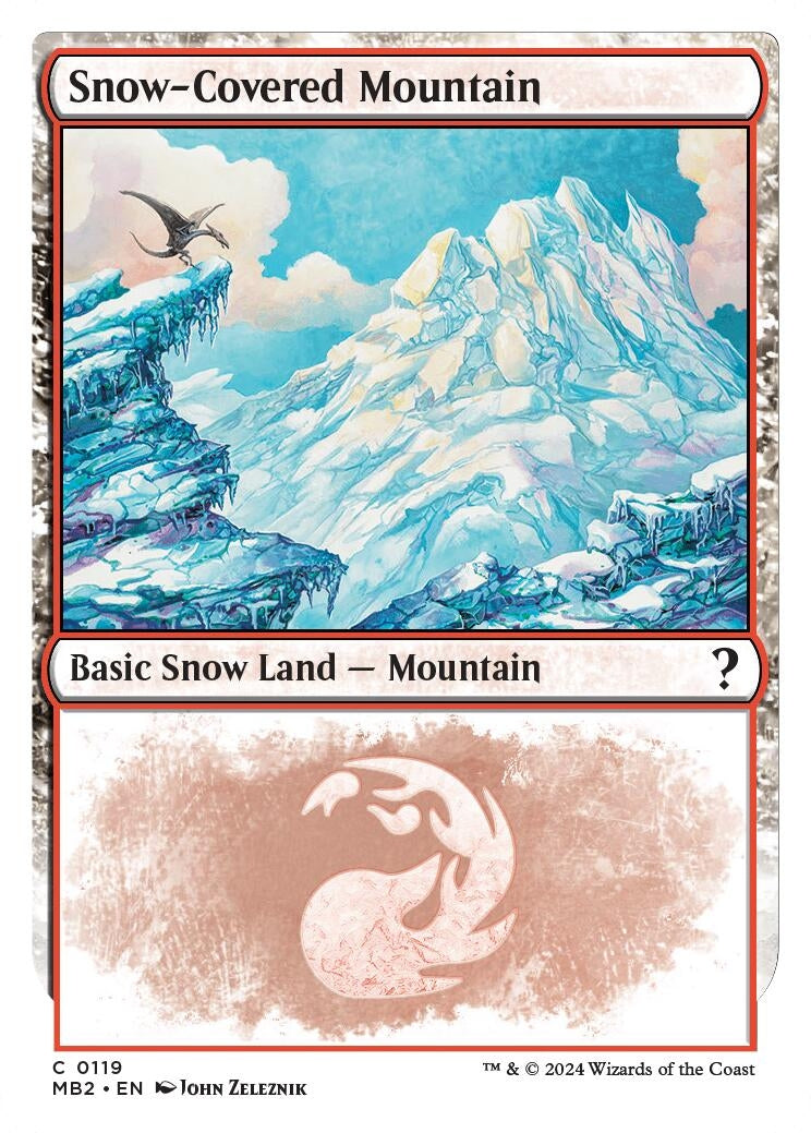 Snow-Covered Mountain (White Border) (119) (MB2)