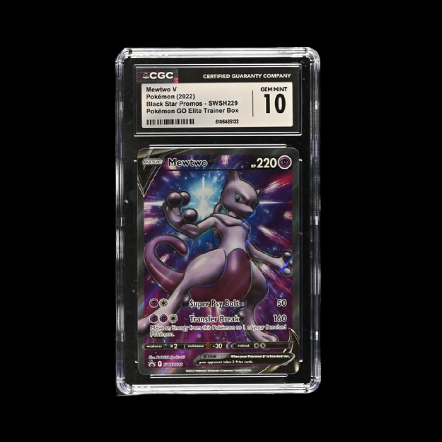 Pokemon Slab Mewtwo V 229 2022 CGC 10 Gem Mint