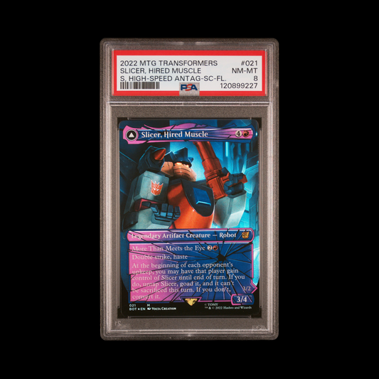 MTG Magic The Gathering Slab Slicer, Hired Muscle Shattered Glass PSA 8 NM