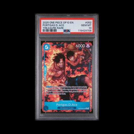 One Piece Slab Portgas.D.Ace OP10-052 PSA 10 Gem 2025