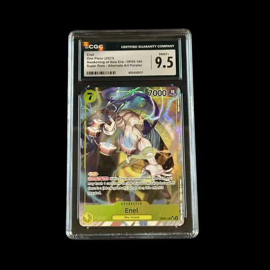 One Piece Slab Enel OP05-100 Alternate Art Parallel CGC 9.5 Gem 2023 CGC 9.5 Gem 2023