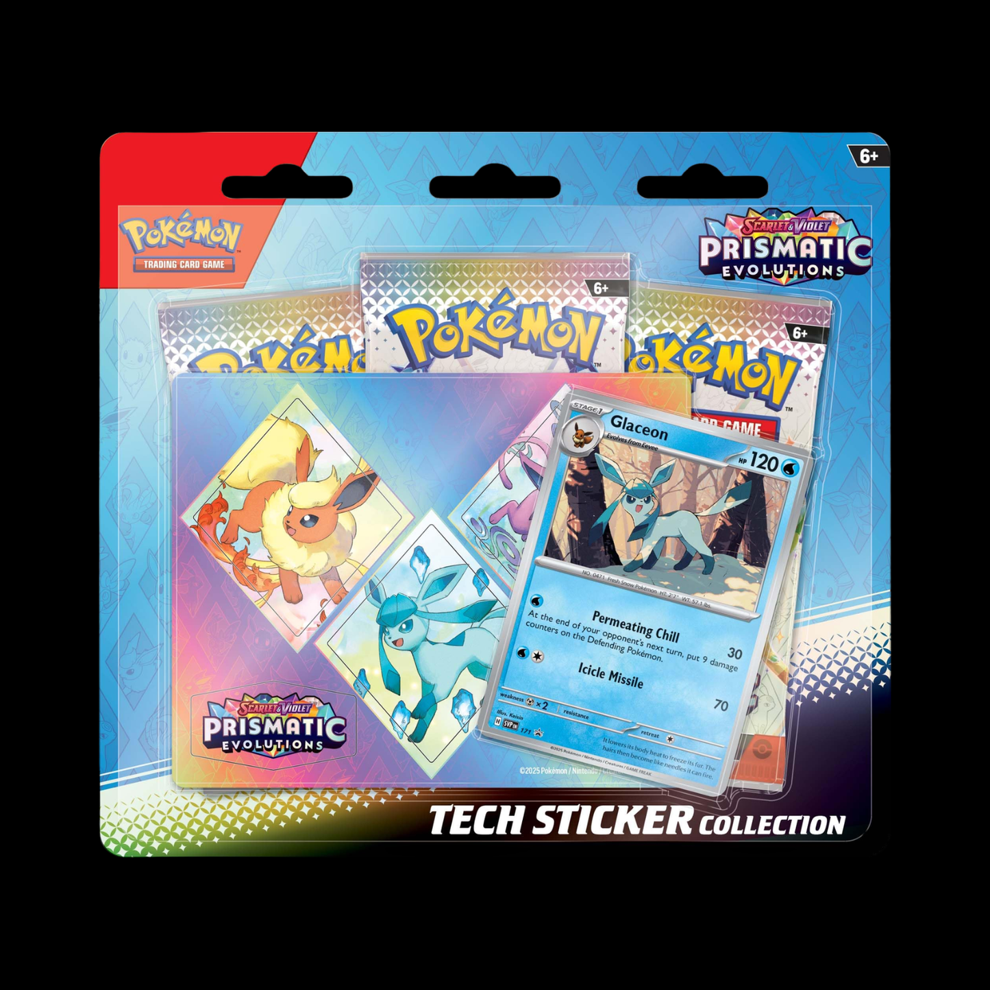 Pokemon Scarlet & Violet Prismatic Evolutions Tech Sticker Collection Glaceon