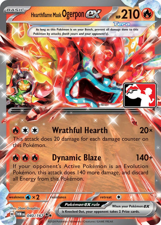 Hearthflame Mask Ogerpon ex (040/167) (Prize Pack Series Cards)
