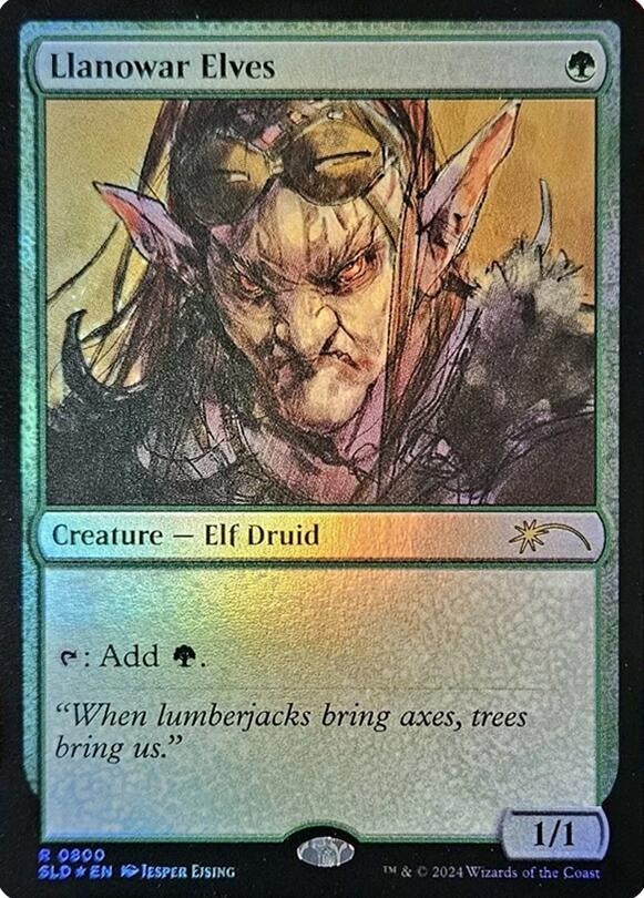 Llanowar Elves (0800) (Rainbow Foil) (800) (SLD)