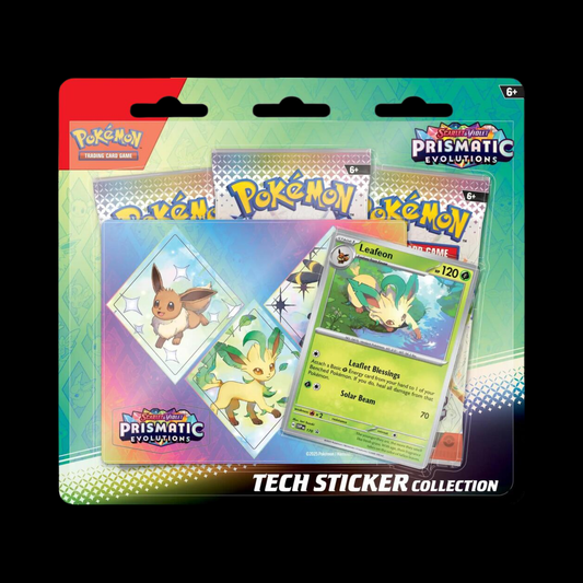 Pokemon Scarlet & Violet Prismatic Evolutions Tech Sticker Collection Leafeon