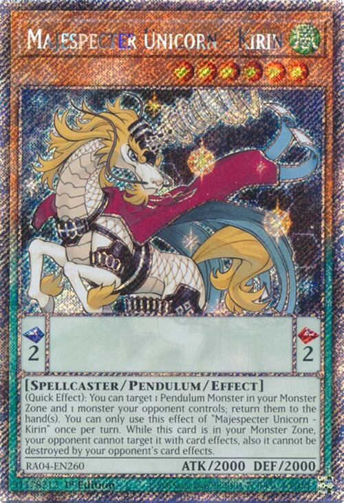 Majespecter Unicorn - Kirin (Platinum Secret Rare) (RA04-EN260)