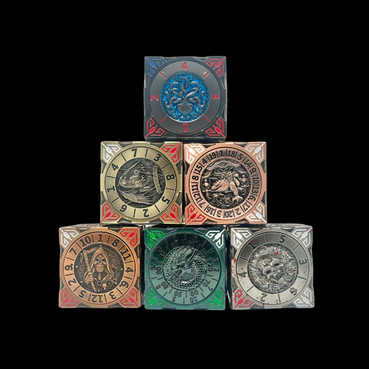 7-in-1 DnD Metal Spinner Dice + Gift Box, 6 Colors Available.