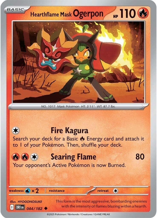 Hearthflame Mask Ogerpon (044/182) (DRI)