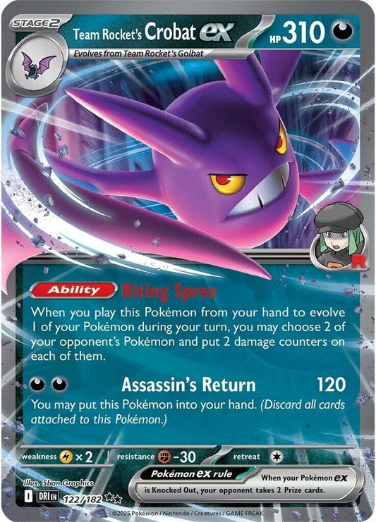 Team Rocket's Crobat ex (122/182) (SV10: Destined Rivals) (DRI)