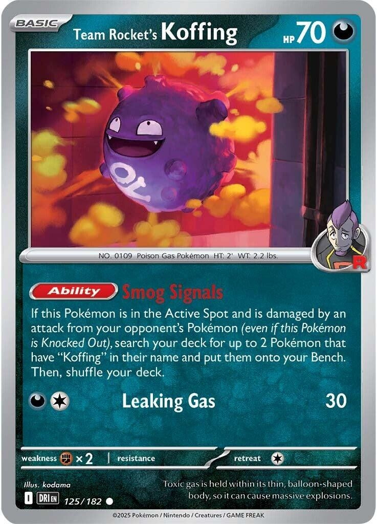 Team Rocket's Koffing (125/182) (DRI)