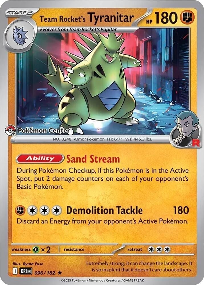 Team Rocket's Tyranitar (Pokemon Center Exclusive) (096/182) (MCAP)