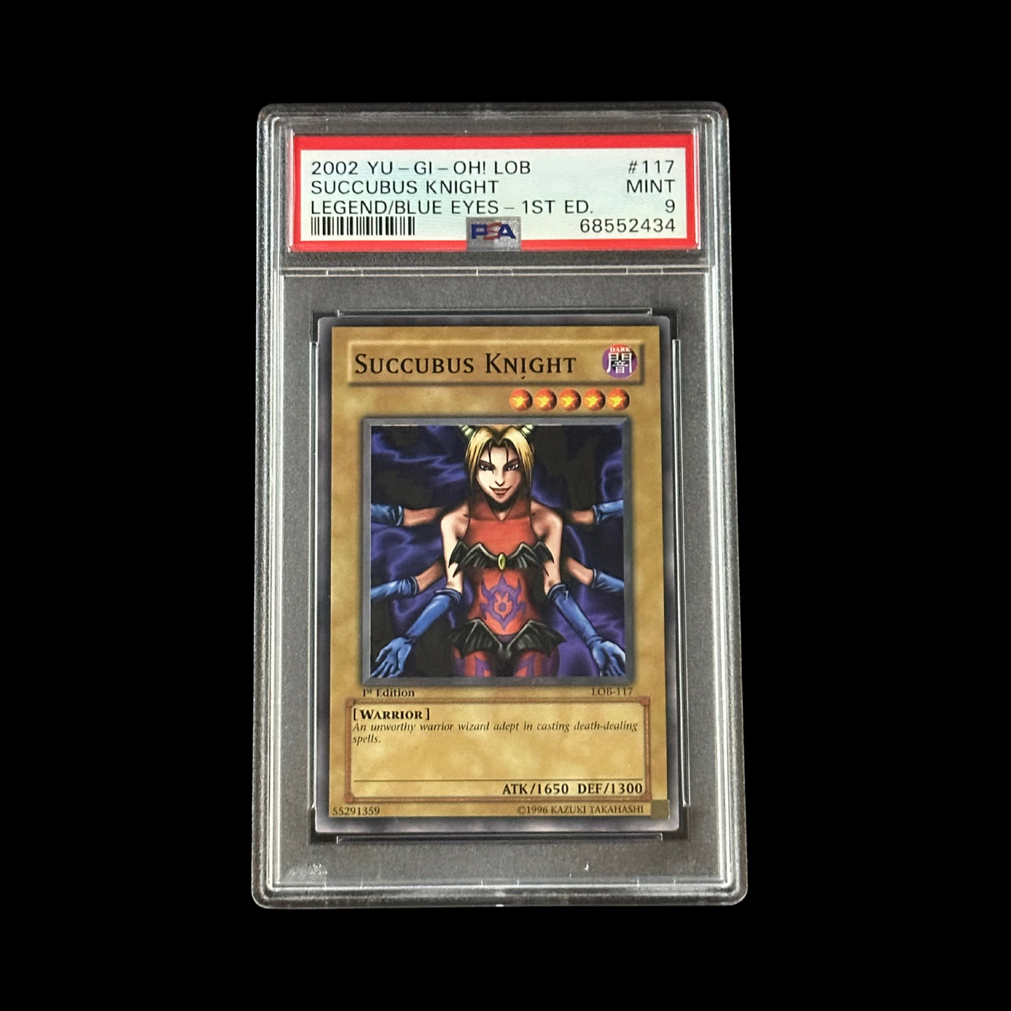 Yu-Gi-Oh! Slab Succubus Knight 1st Edition LOB-117 PSA 9 Mint 2002