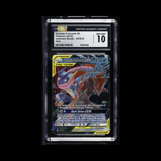 Pokemon Slab Greninja & Zoroark GX 107 CGC 10 Gem 2019