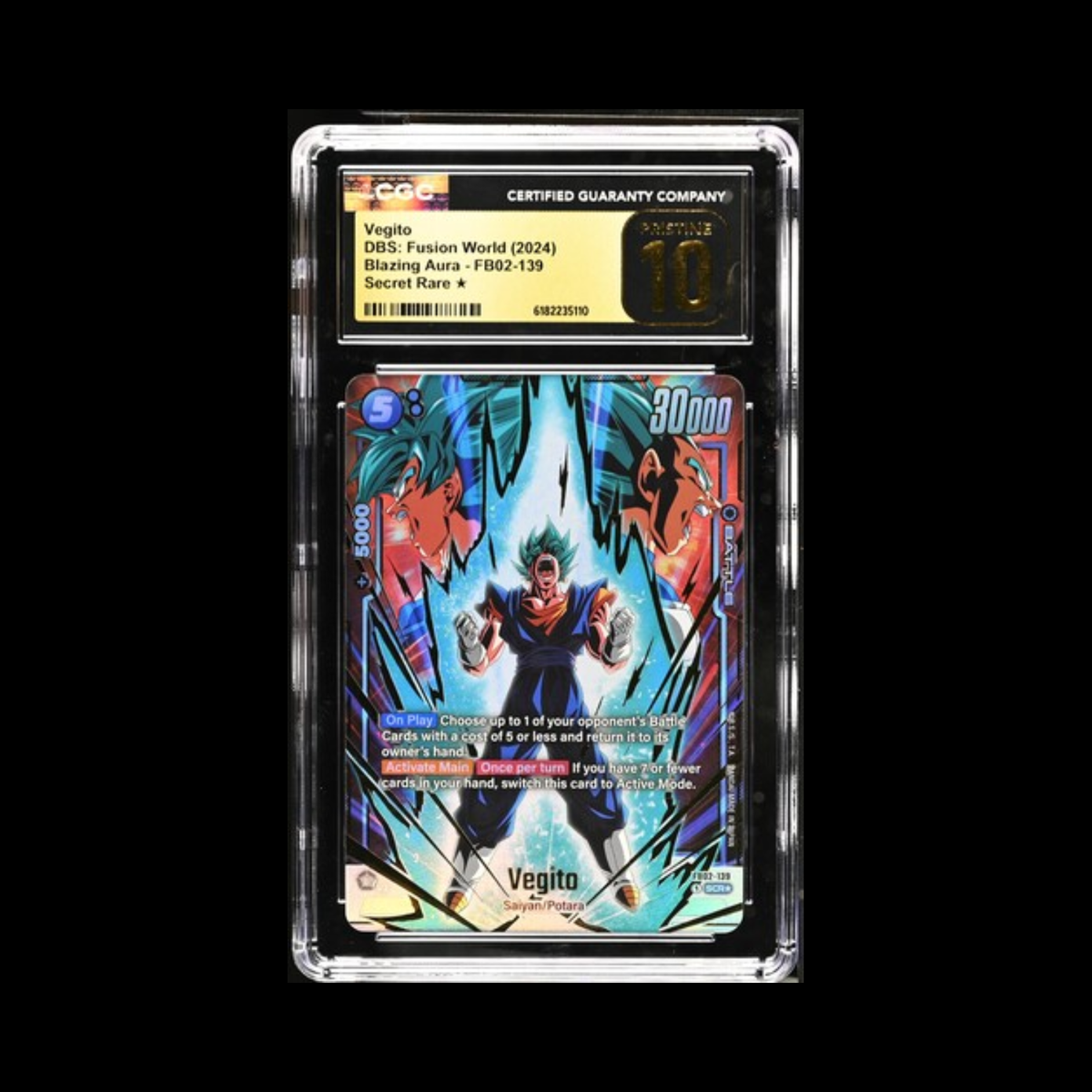 Dragon Ball Super Fusion World Slab Vegito FB02-139 CGC Pristine 10 2024