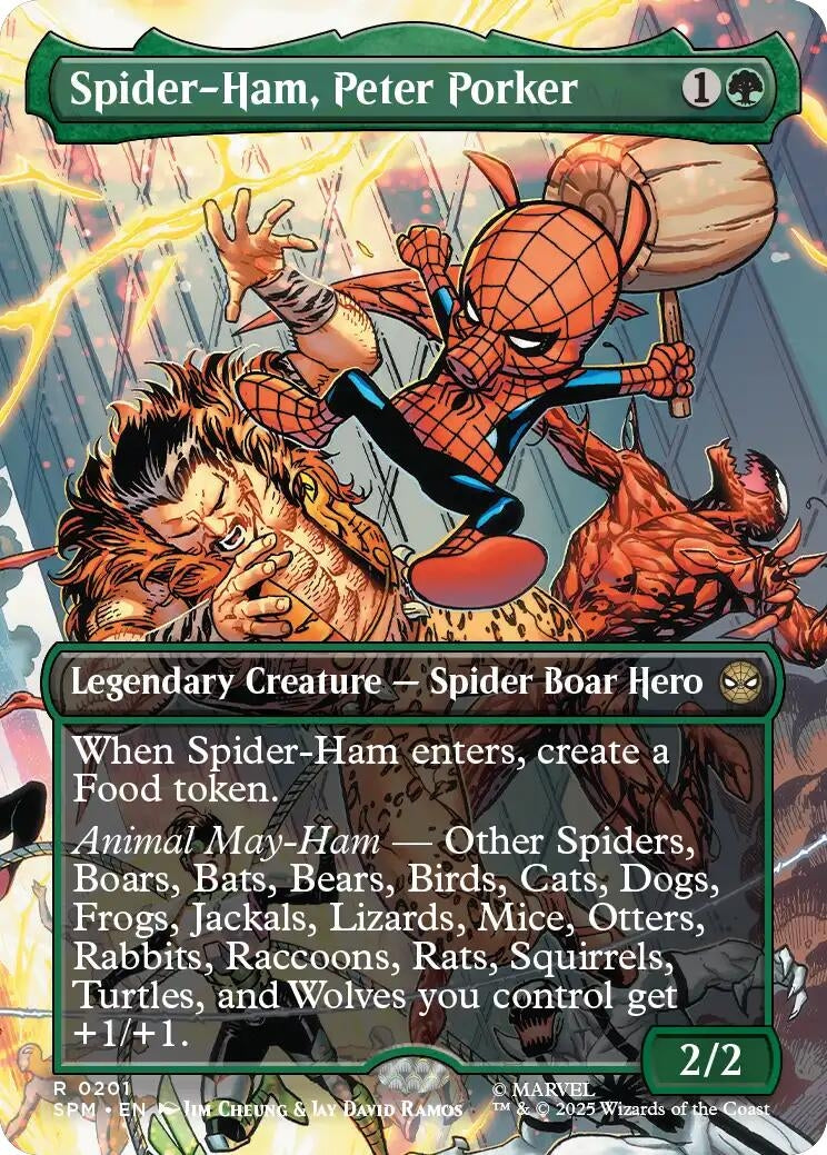 Image for Spider-Ham, Peter Porker (Borderless) (201) (SPM) - Magic: The Gathering