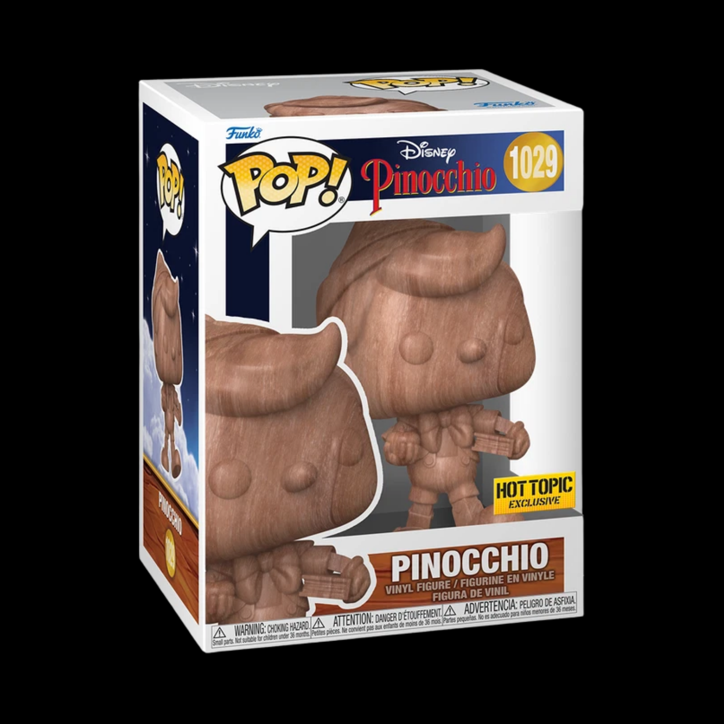 Disney Pinocchio Jiminy Cricket Funko Pop! Vinyl Figure #1029 + Protector (HOT TOPIC – WOOD)