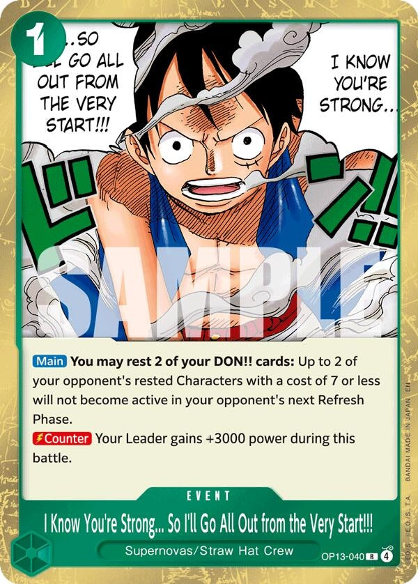 I Know You're Strong... So I'll Go All Out from the Very Start!!! (OP13-040) (OP13)