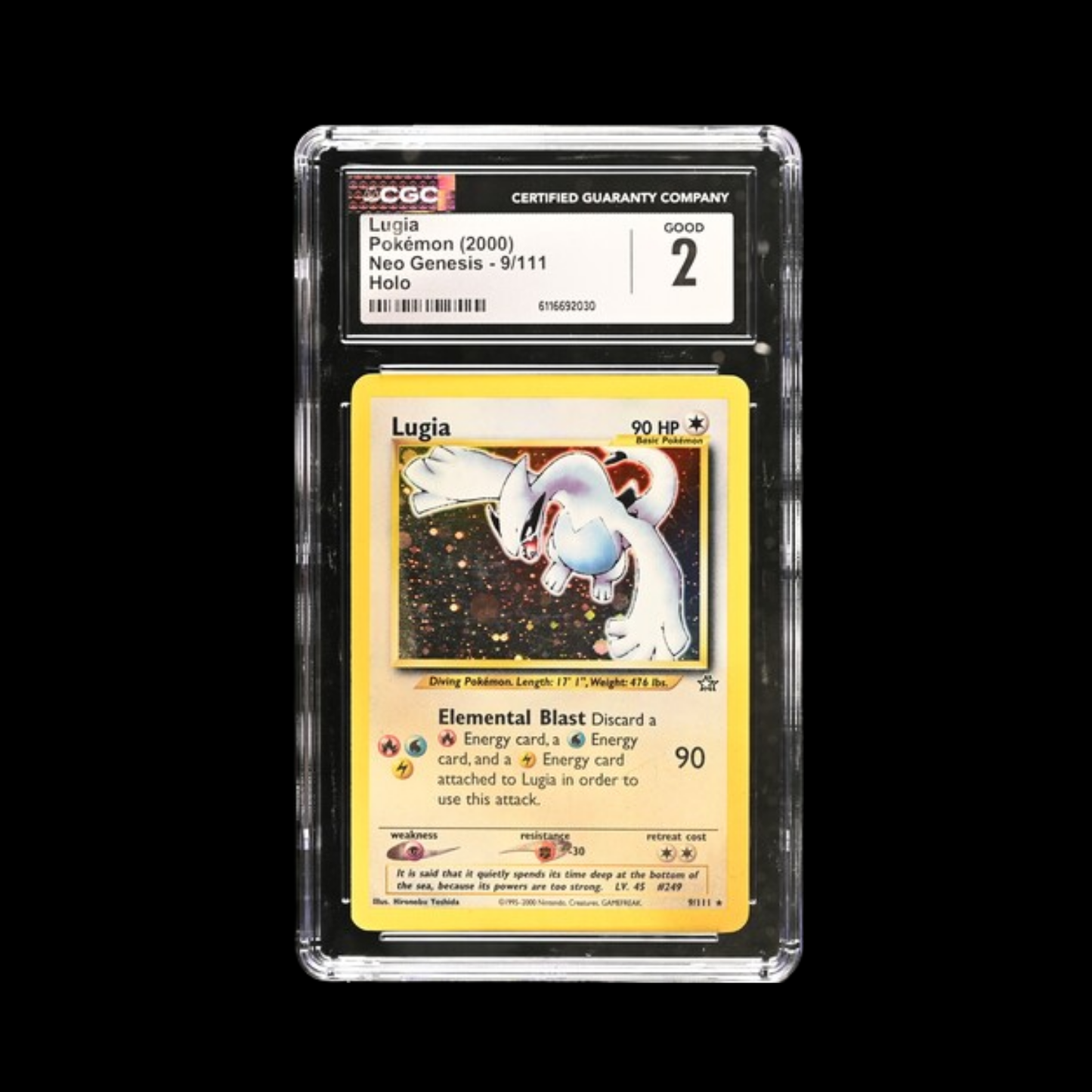 Pokemon Slab Lugia Holo 9 CGC 2 2000