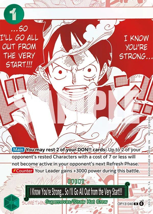 I Know You're Strong... So I'll Go All Out from the Very Start!!! (3rd Anniversary Treasure Campaign Pack) (OP13-040) (OP-PR)