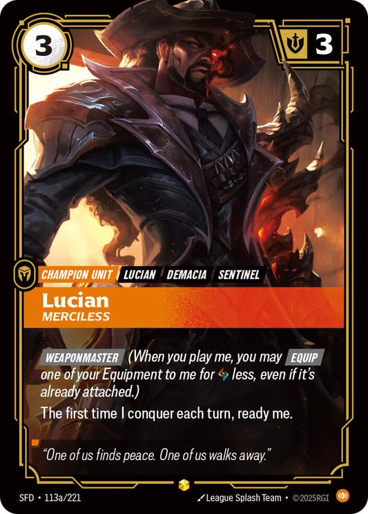 Lucian - Merciless (Alternate Art) (113a/221) (SPF)