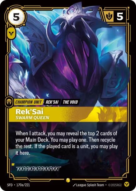 Rek'Sai - Swarm Queen (Alternate Art) (170a/221) (SFD)