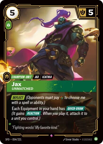 Jax - Unmatched (054/221) (SPF)