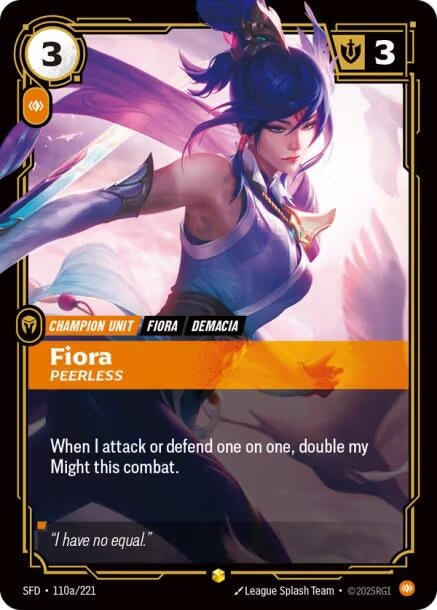 Fiora - Peerless (Alternate Art) (110a/221) (SPF)