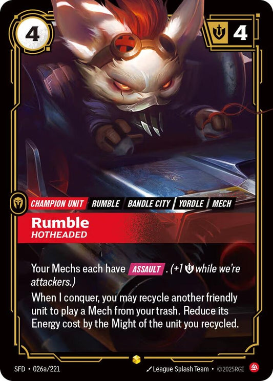 Rumble - Hotheaded (Alternate Art) (026a/221) (SFD)