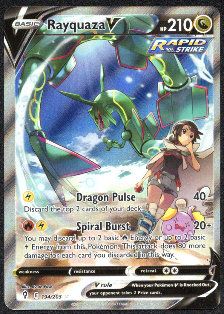 Rayquaza V Not Centered (Alternate Full Art) (194/203) (SWSH07)