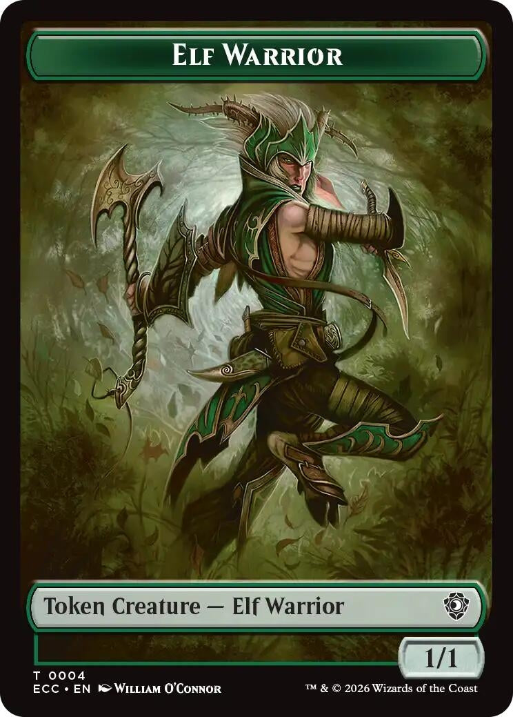 Elf Warrior (0004) // Plant (0005) Double-Sided Token (4 // 5) (ECC)