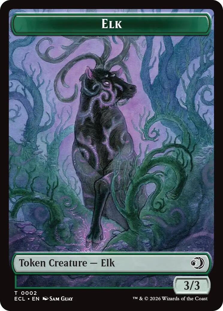 Elk // Emblem - Oko, Shadowmoor Scion Double-Sided Token (2 // 12) (ECL)