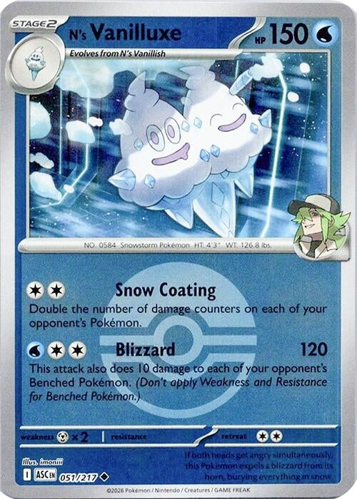 N's Vanilluxe (Poke Ball) (051/217) (ASC)