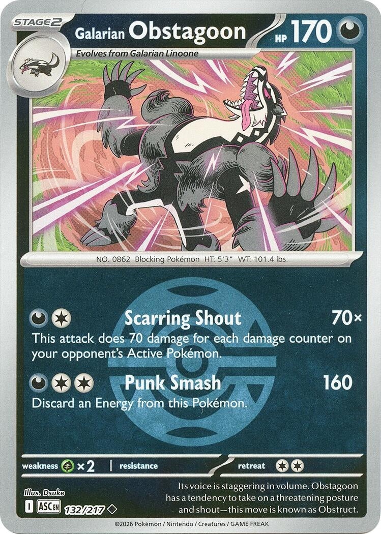 Galarian Obstagoon - 132/217 (Dusk Ball) (132/217) (ASC)