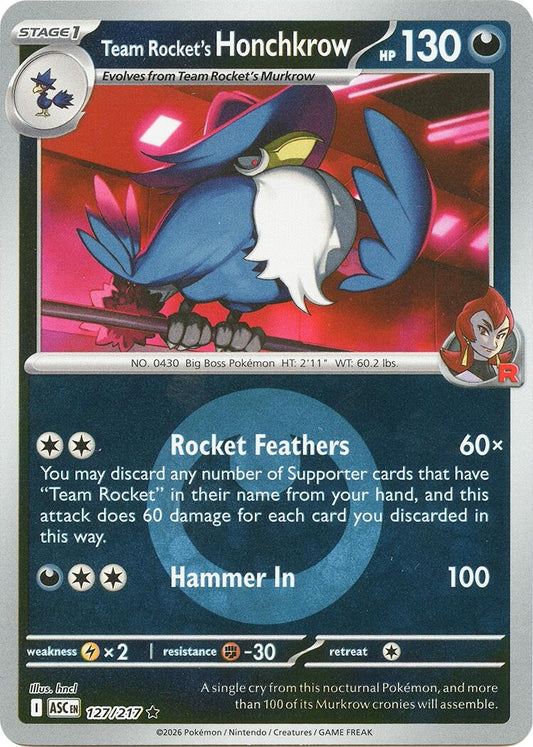 Team Rocket's Honchkrow (Energy Symbol Pattern) (127/217) (ASC)
