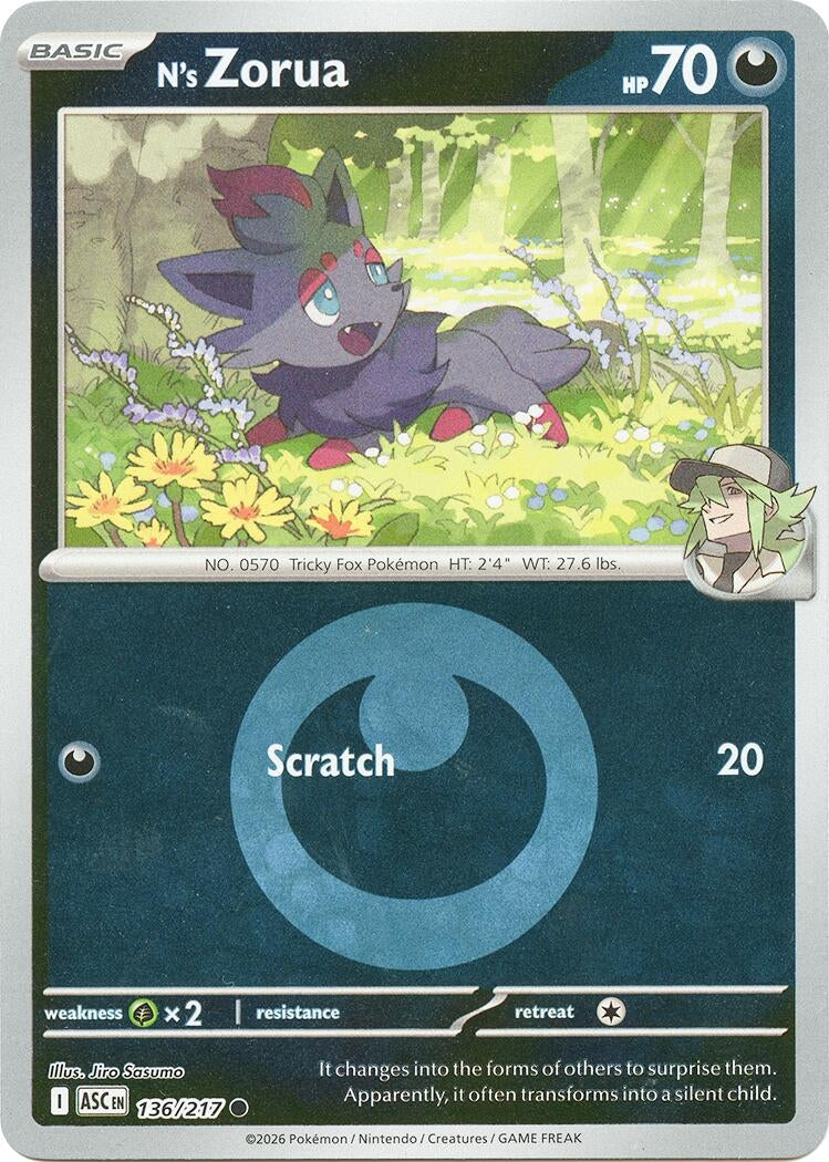 N's Zorua (Energy Symbol Pattern) (136/217) (ASC)