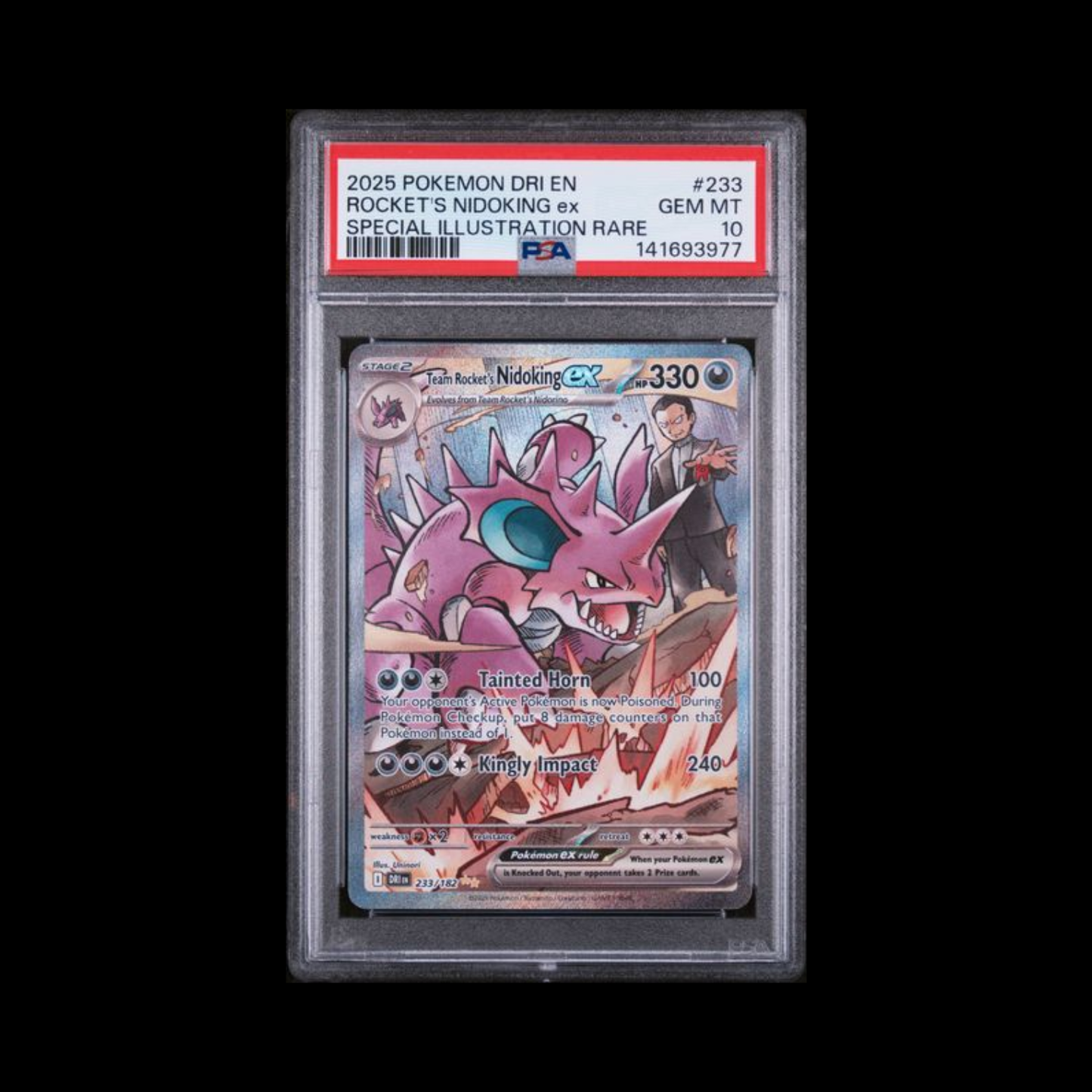 Pokemon Slab Team Rocket's Nidoking EX 233 PSA 10 Gem 2025